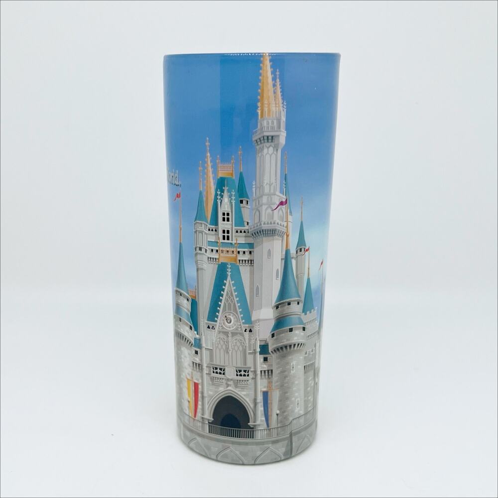 New Walt Disney World Parks Cinderella's Castle Tall Glass Candle Souvenir